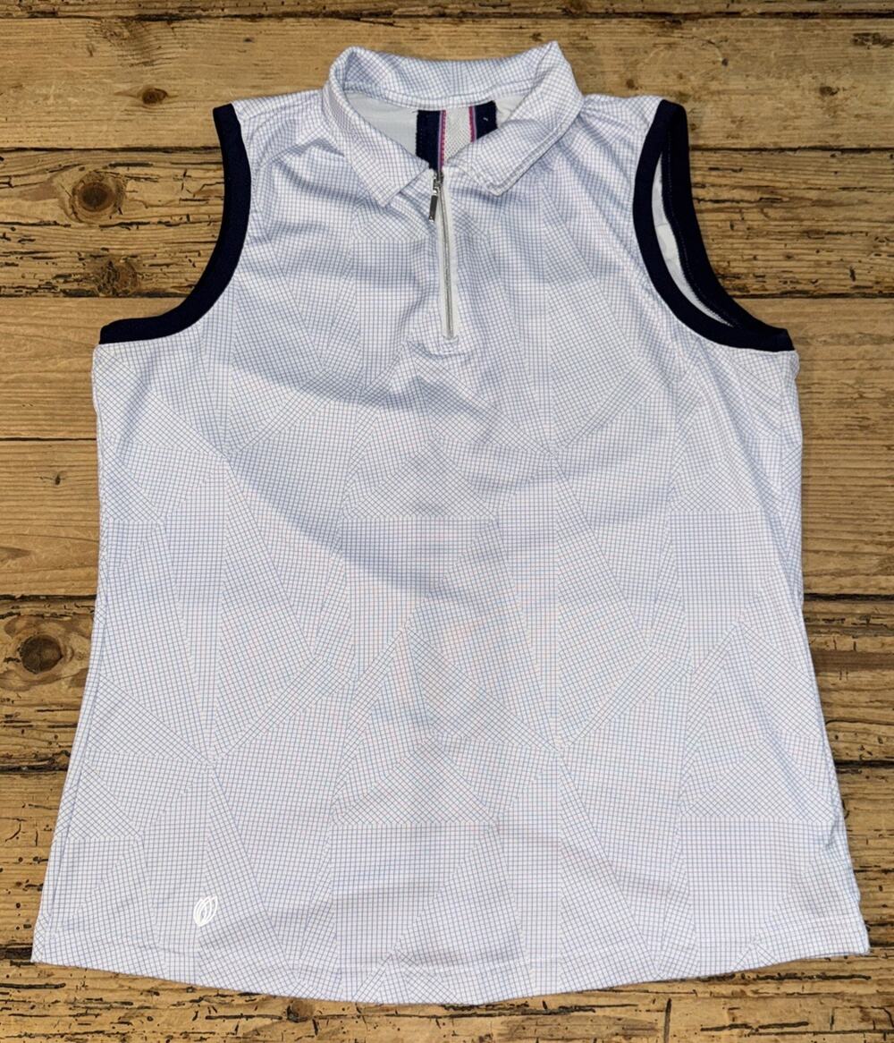 GGblue Luxe Sport Womens Size M Geometric Sleeveless Polo